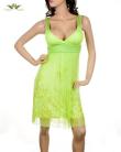 Green Lace Layered Smooth Dress
